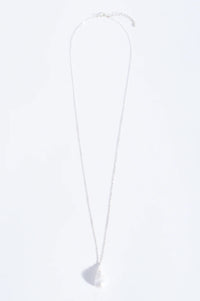 Fine Long Chain Baroque Necklace Cream Silver