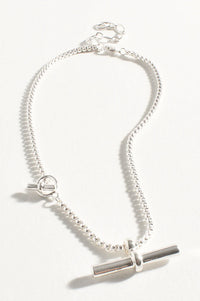 Toggle Detail Chain Necklace Silver