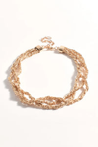 Plaited Chain Short Necklace Gold