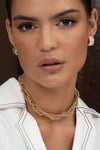 Plaited Chain Short Necklace Gold