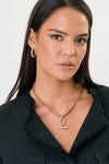Diamante Fob Drop Necklace Gold