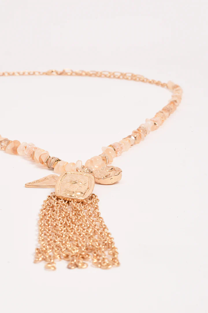 Long Boho Tassel Necklace Camel