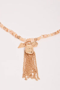 Long Boho Tassel Necklace Camel