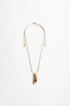 Metal Pod Drop Adjustable Necklace Gold