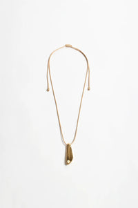 Metal Pod Drop Adjustable Necklace Gold