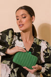 Everleigh Fine Pleat Resin Clasp Clutch Green