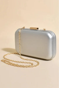 Emmaline Structured Event Clutch Silver