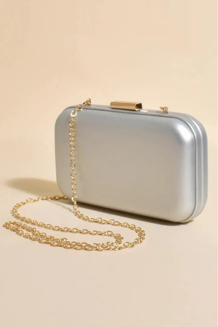Emmaline Structured Event Clutch Silver