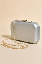 Emmaline Structured Event Clutch Silver