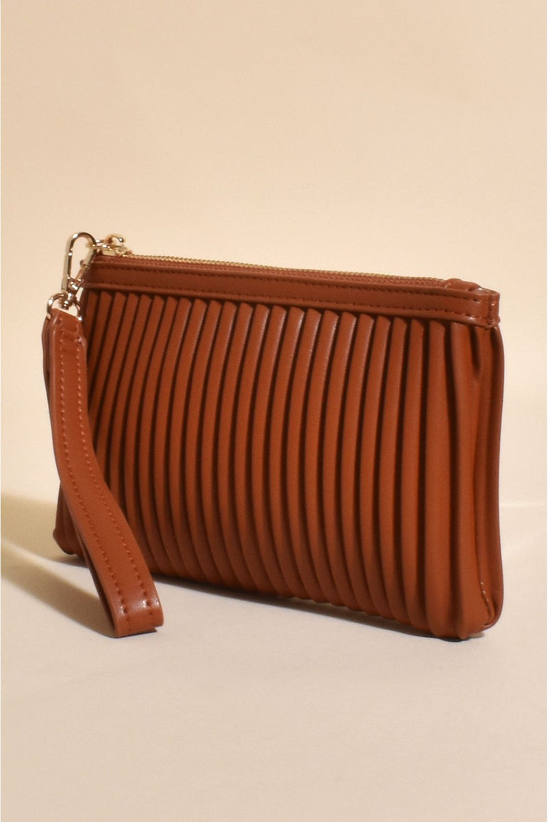 Amara Pleat Pouch Tan