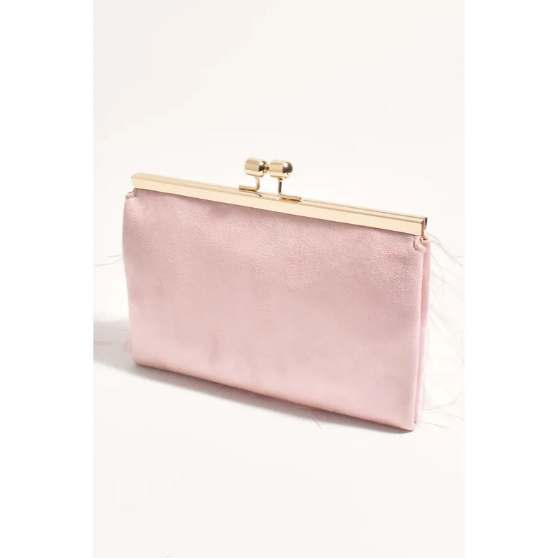 Cher Feather Floaty Clutch Nude