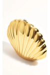 Marina Metal Shell Structured Clutch Gold