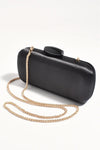 Claudette Satin Clutch Black