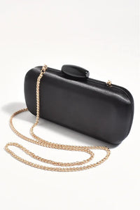 Claudette Satin Clutch Black