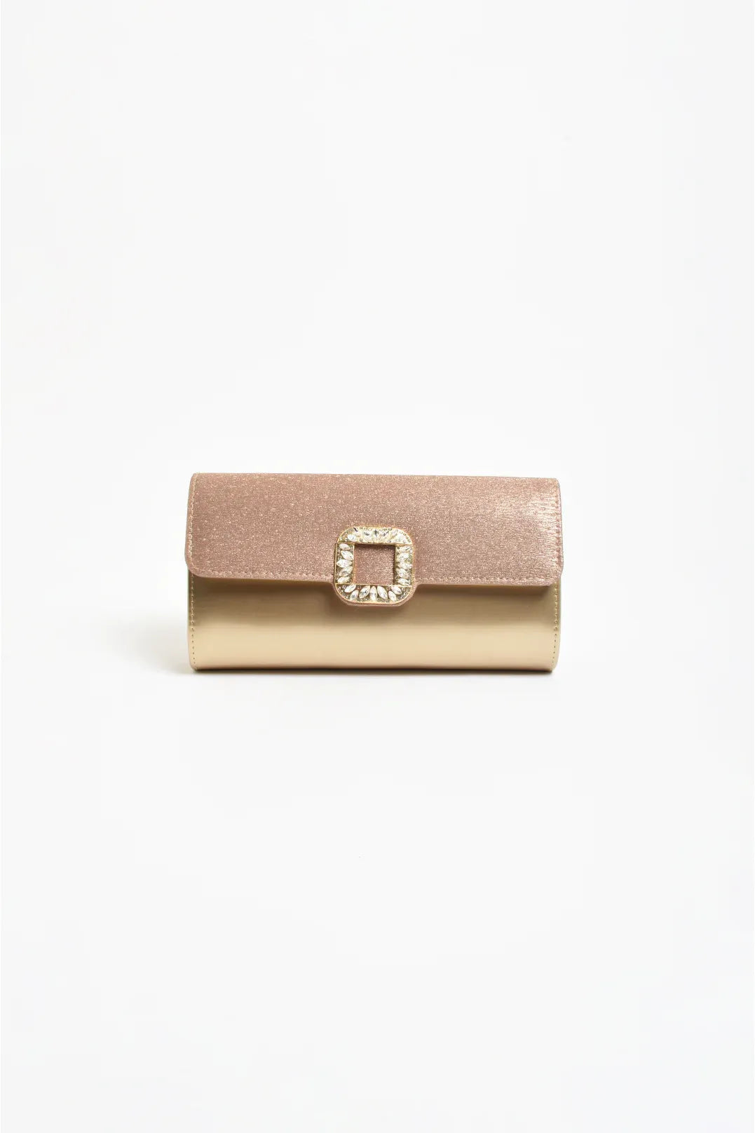 Dolores Diamante Clasp Foldover Clutch Gold