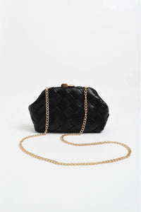 Amelie Weave Clutch Black