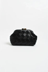 Amelie Weave Clutch Black