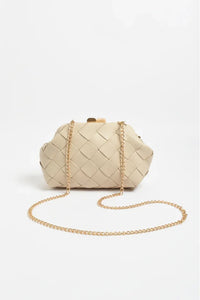 Amelie Weave Clutch Cream