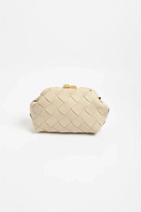 Amelie Weave Clutch Cream