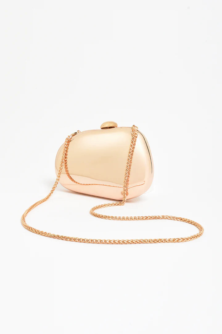 Abstract Curved Clutch Gold