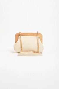 Kimmi Timber Frame Clutch Off White