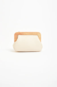 Kimmi Timber Frame Clutch Off White