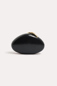 Crista Metal Clasp Clutch Black
