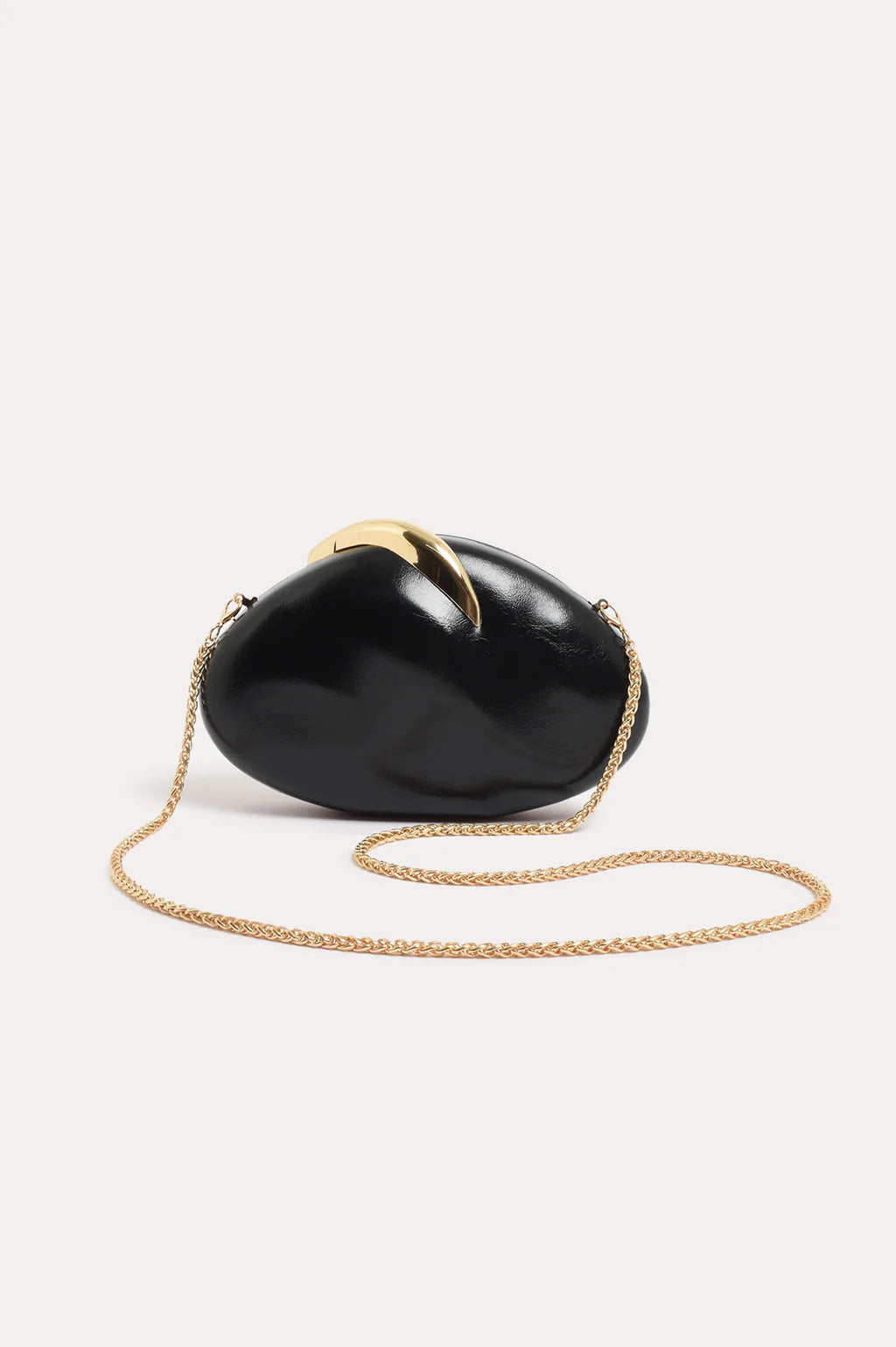 Crista Metal Clasp Clutch Black