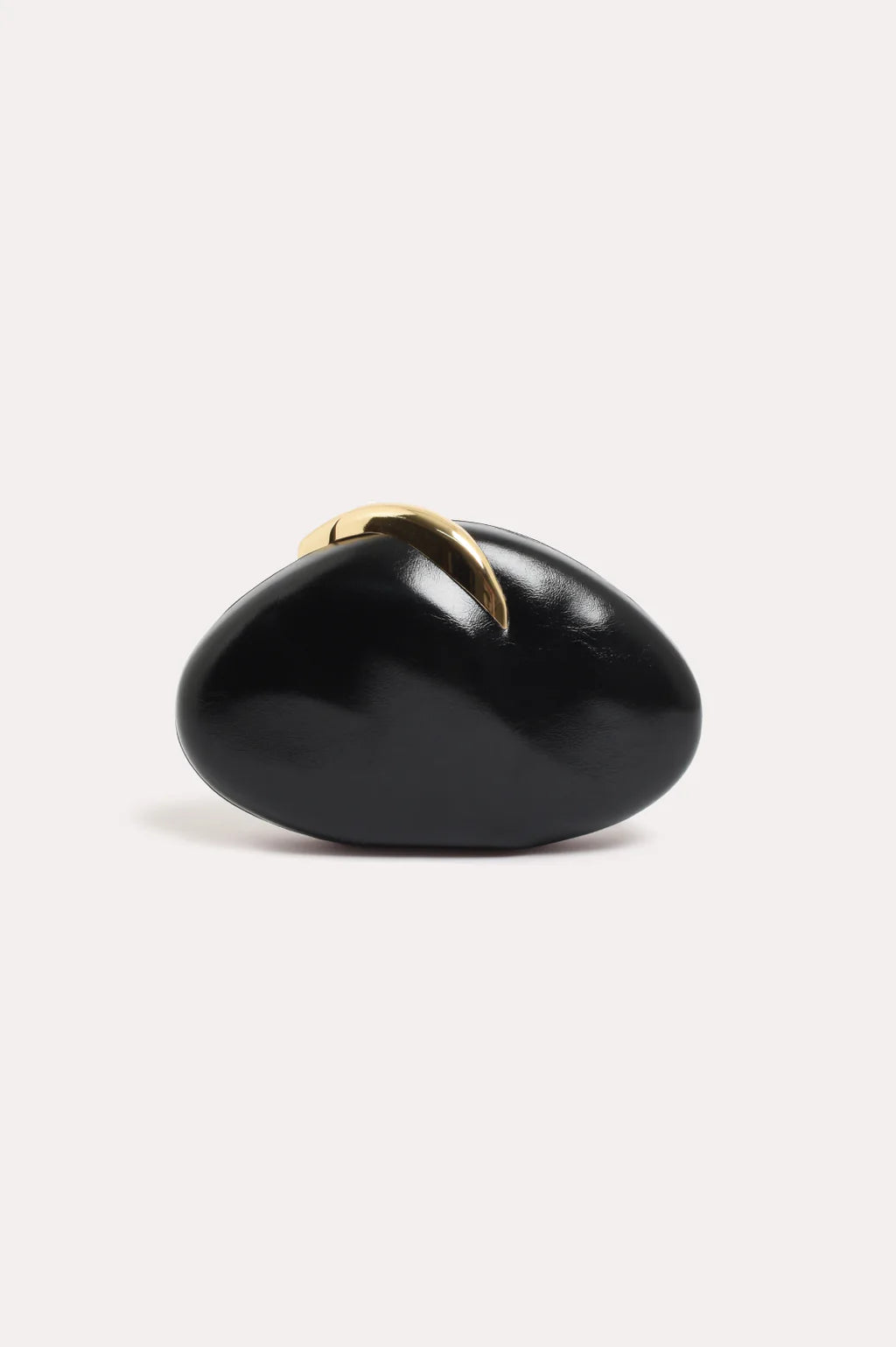 Crista Metal Clasp Clutch Black