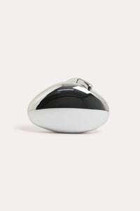 Sculptured Metal Look Clutch Silver