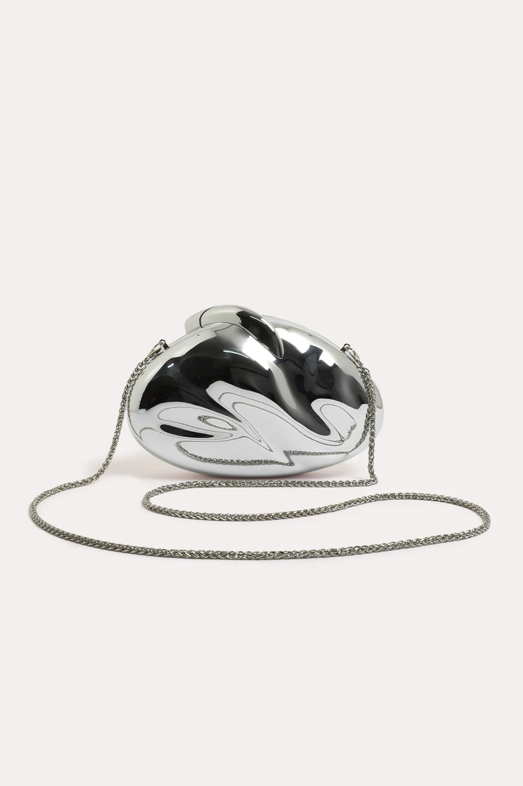 Sculptured Metal Look Clutch Silver