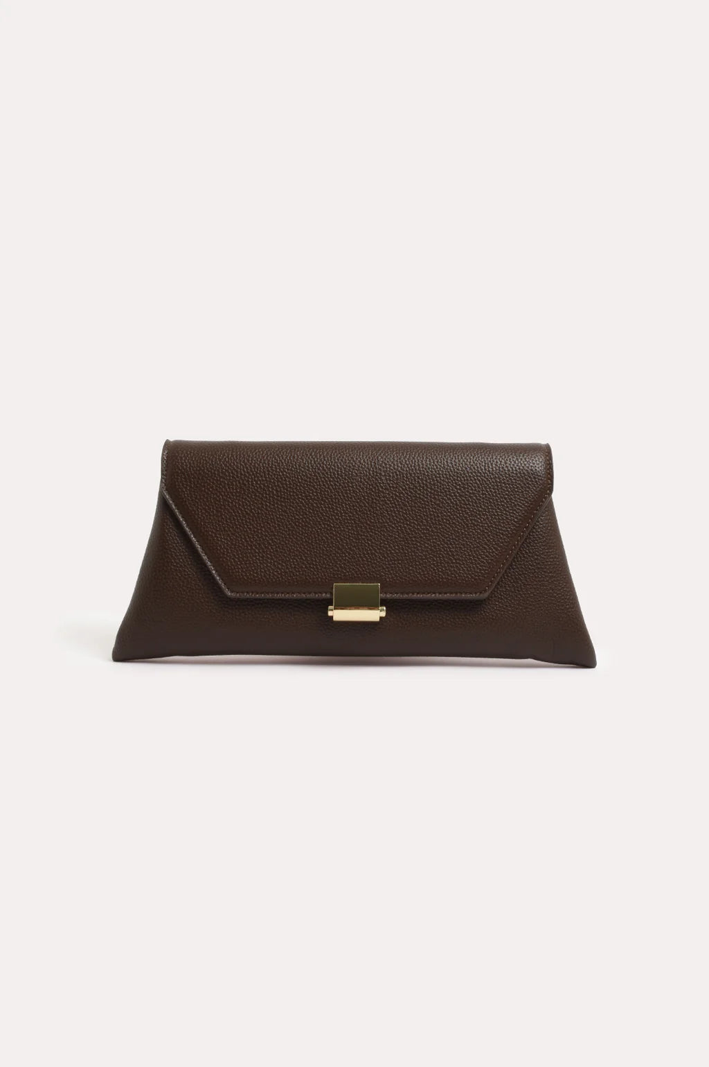 Rona Clasp Front Clutch Chocolate