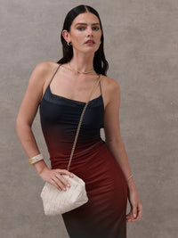 Gianna Woven Clutch Bag Beige