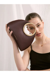Hailey Statement Handle Bag Burgundy