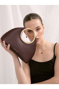 Hailey Statement Handle Bag Burgundy