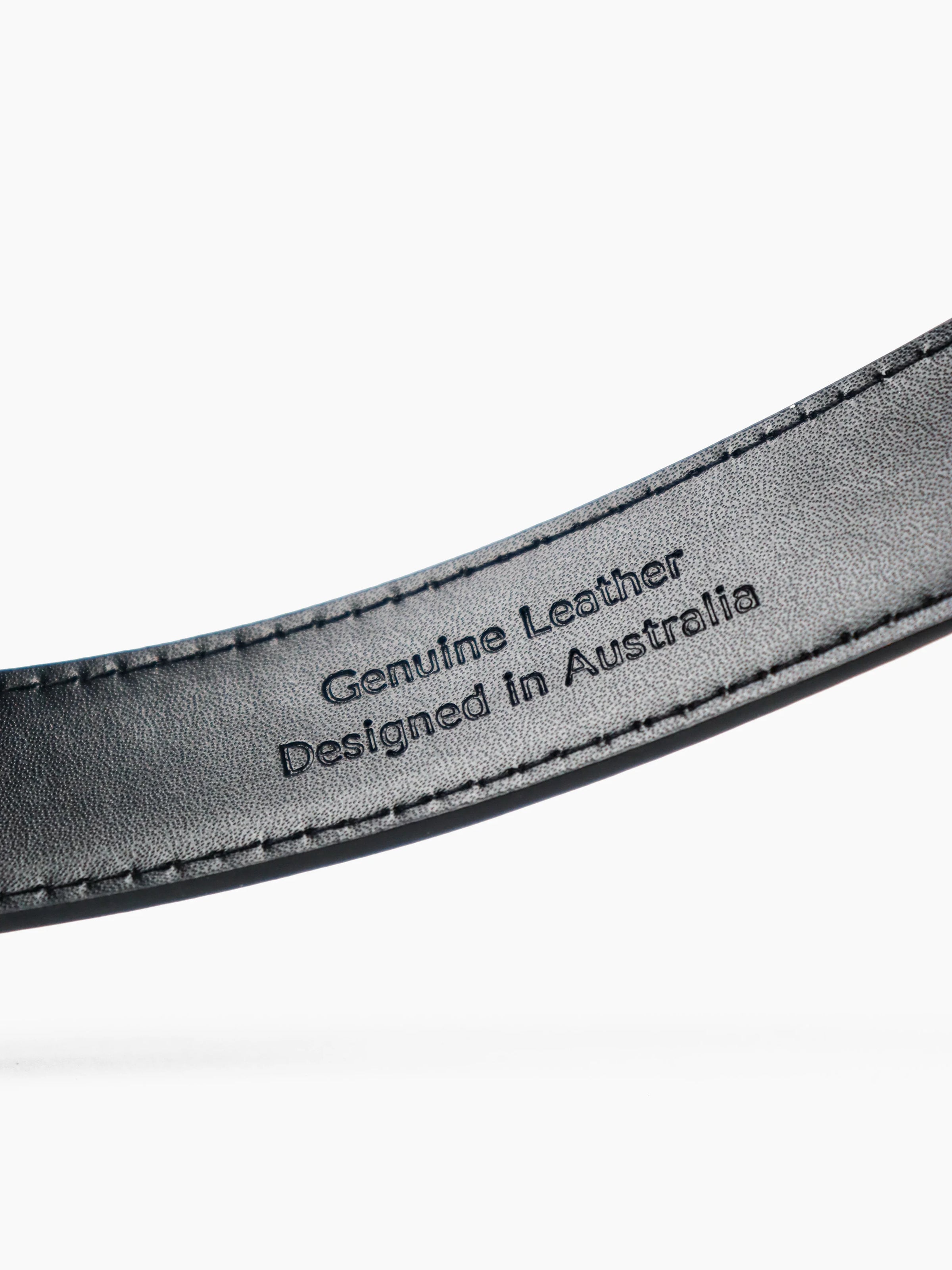 Greta Thin Genuine Leather Belt Black