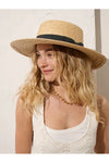 Black Ribbon Trim Boater Hat