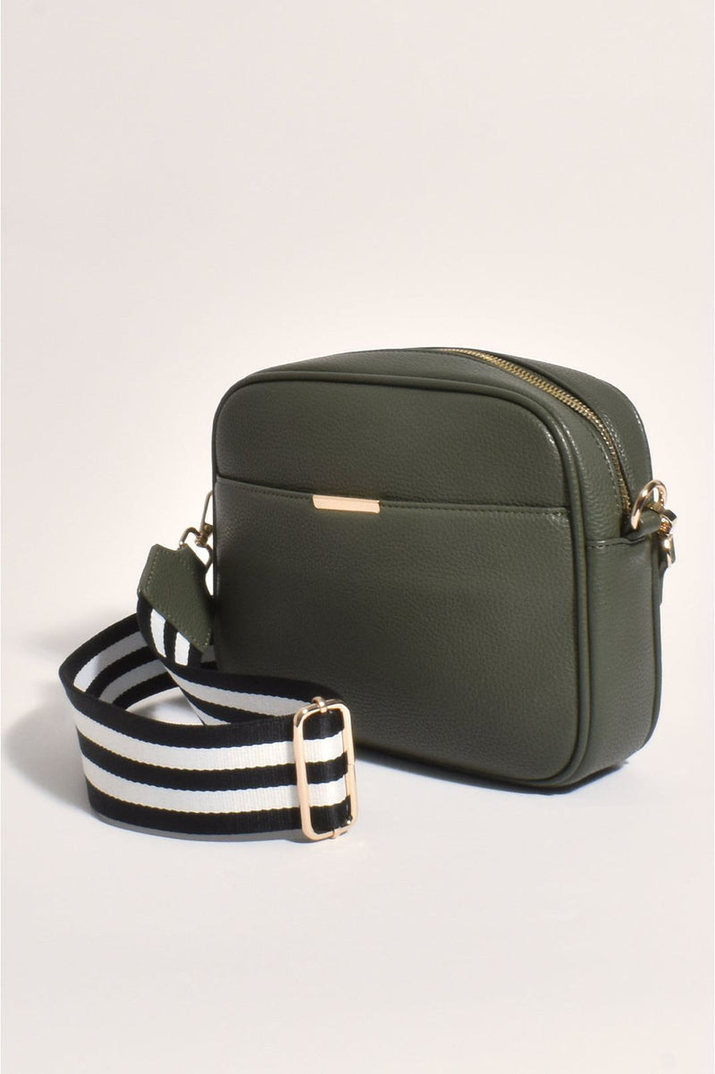 Bianca Web Pocket Camera Bag Khaki/Stripe