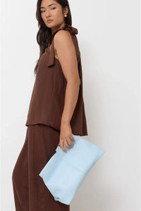 Semi Structured Clutch Blue