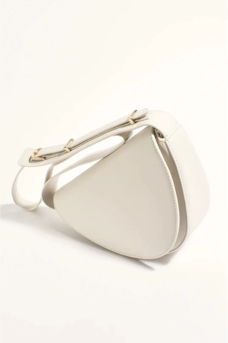 Suki Angled Sleek Cross Body Bag Stone