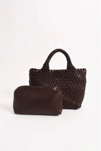 Lilah Woven Mini Tote Chocolate