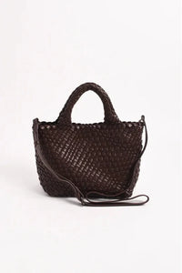 Lilah Woven Mini Tote Chocolate