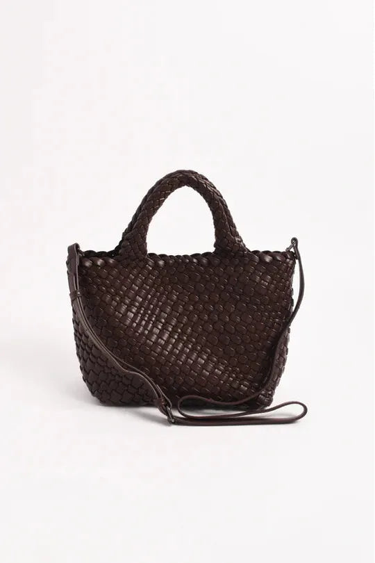 Lilah Woven Mini Tote Chocolate