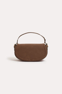 Kloe Faux Suede Saddle Crossbody Chocolate