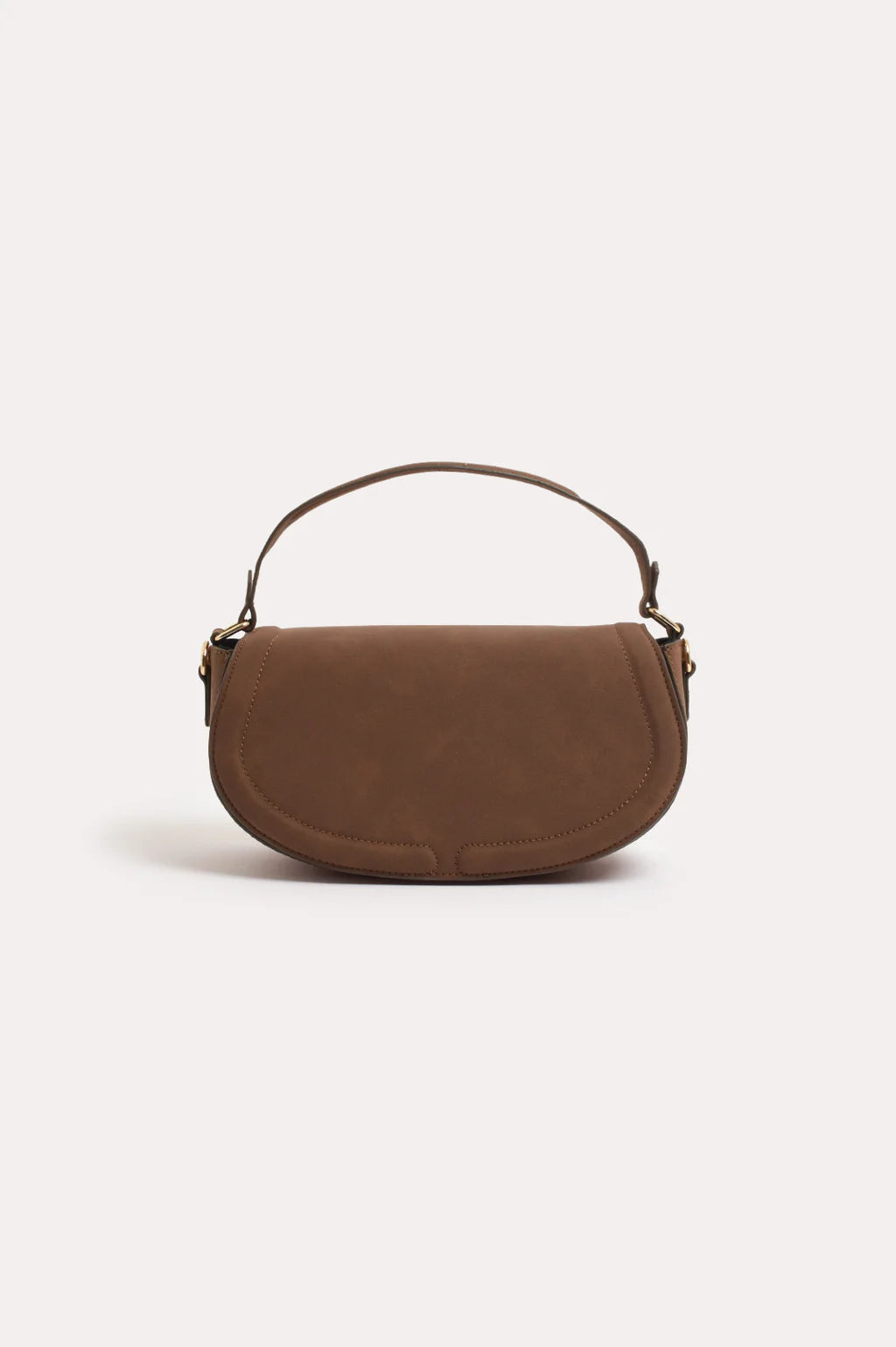 Kloe Faux Suede Saddle Crossbody Chocolate