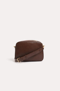 Charli Croc Camera Bag Chocolate