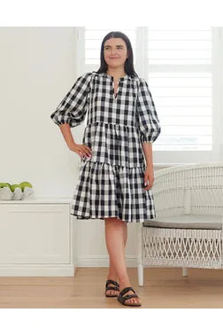 Ameera Dress Black/White