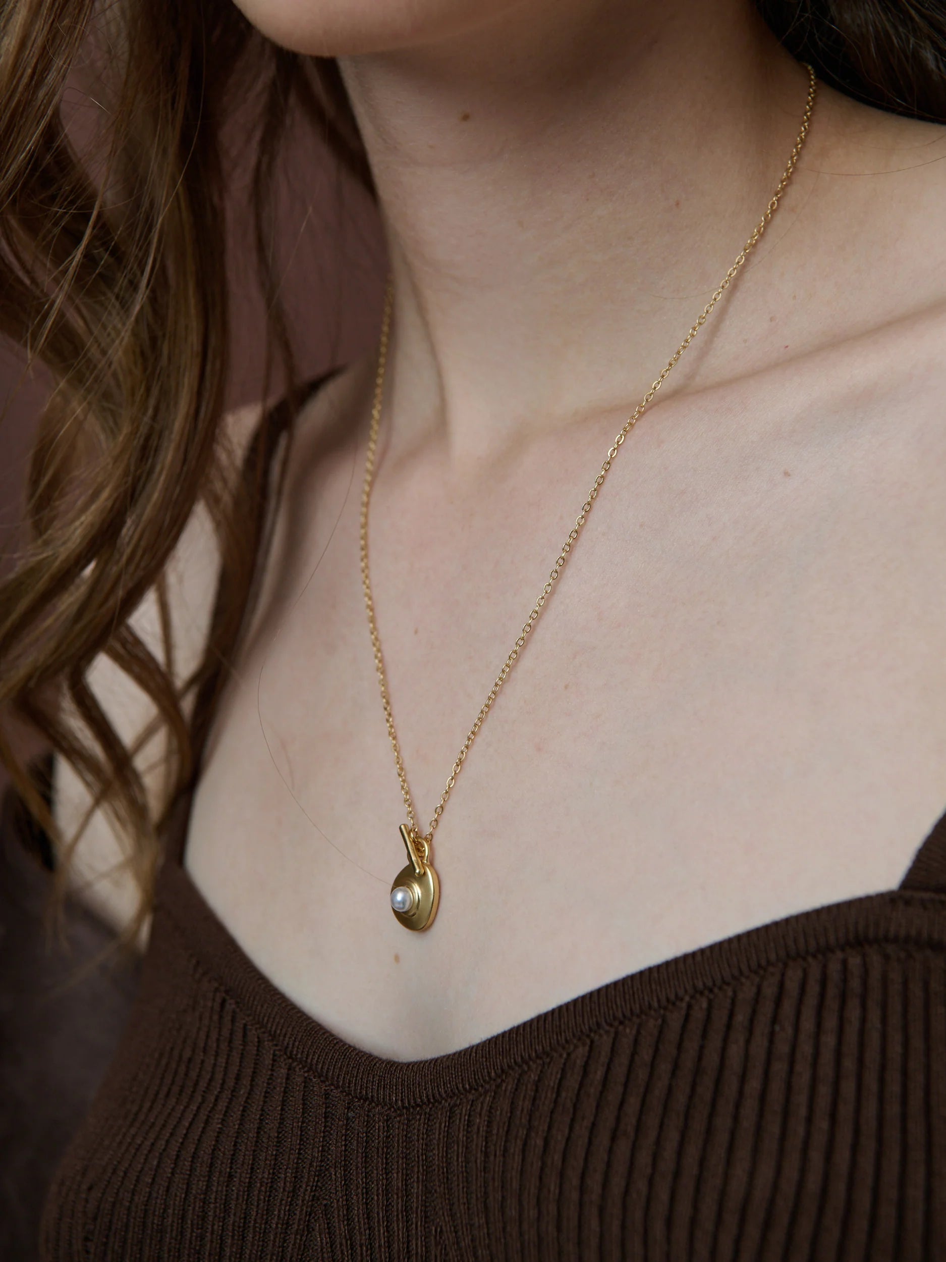Victoria Matte 18K Gold Plated Necklace Gold