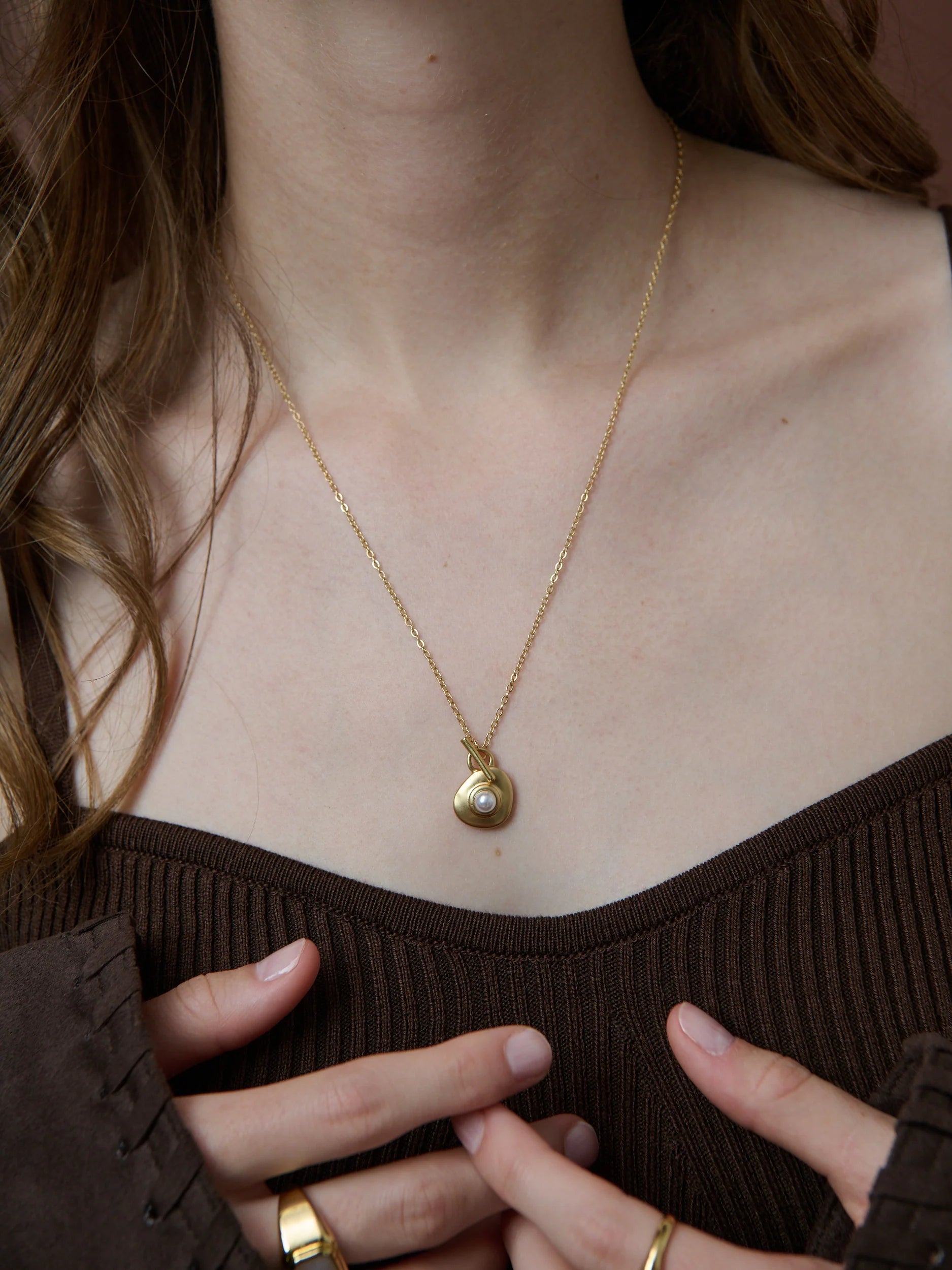 Victoria Matte 18K Gold Plated Necklace Gold