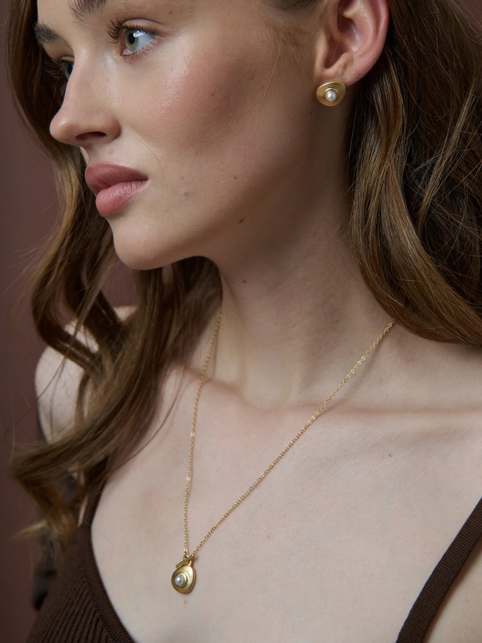 Victoria Matte 18K Gold Plated Necklace Gold